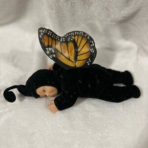 Vintage 1998 Anne Geddes Baby Butterflies Monarch Butterfly 9"